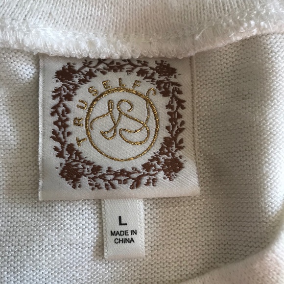 Christmas Tru Self Sequin Reindeer Holiday Sweater Size L Winter White - Picture 4 of 5